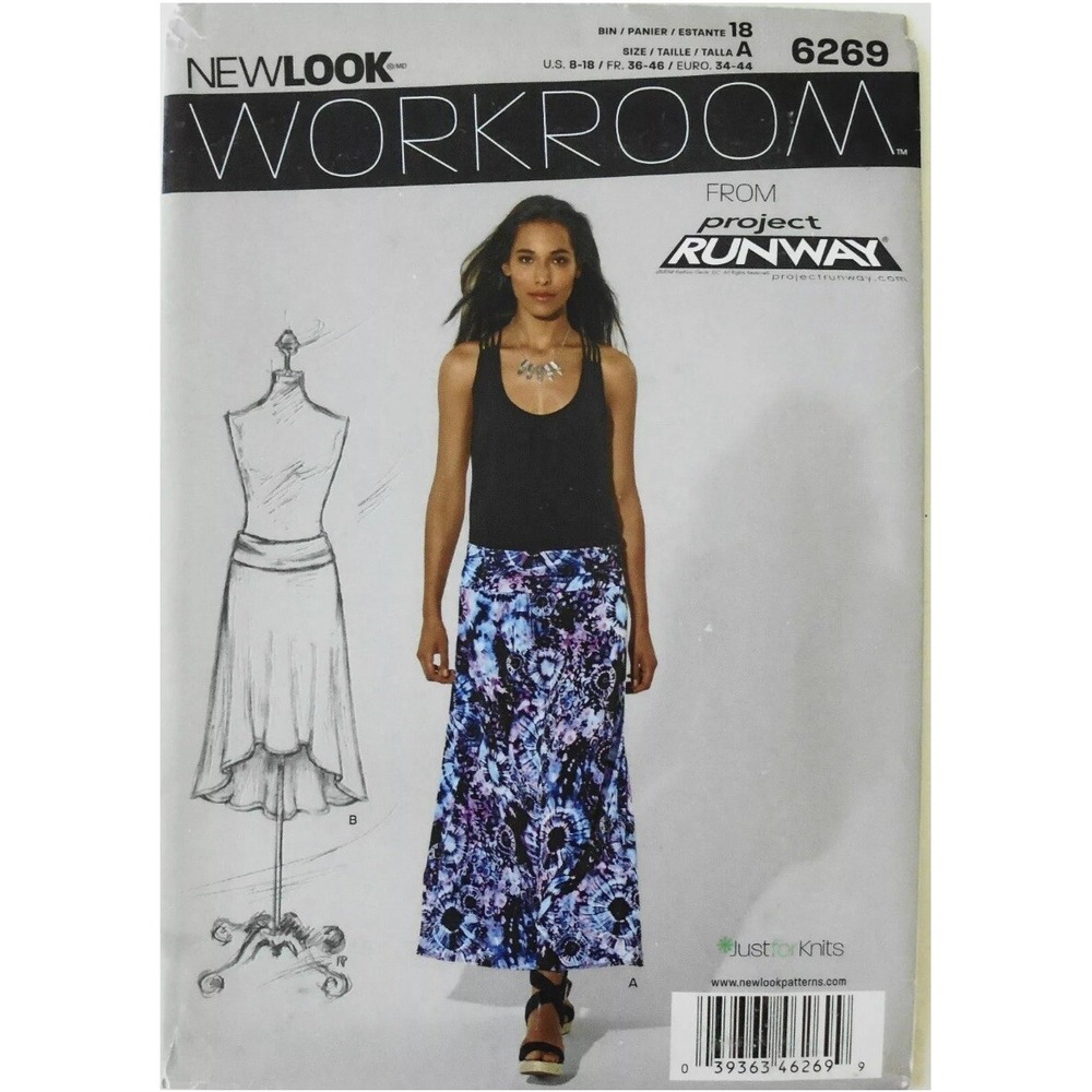 New Look 6269 Misses Skirts Sewing Pattern Size 8-18 Uncut Project Runway Knit